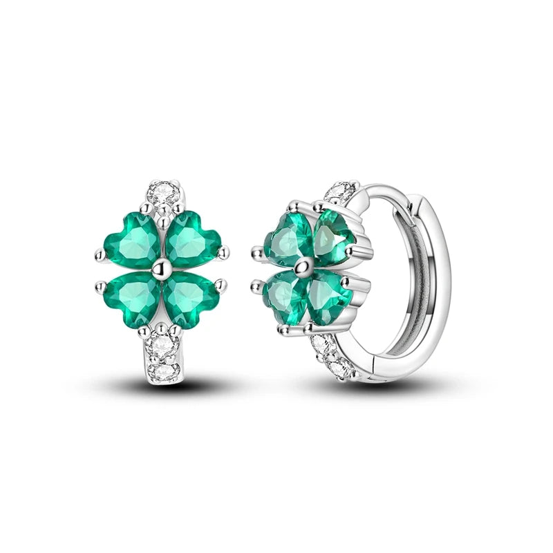 Love Heart Earrings 925 Sterling Silver Original Shining Zircon Heart Hoop Earrings For Women Wedding Anniversary Jewelry Gift
