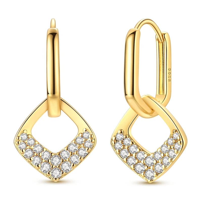 Star Moon Sun Hoop Earrings 925 Sterling Silver Original Star Shining Zircon Tassel Long Earrings For Women Luxury Jewelry Gift