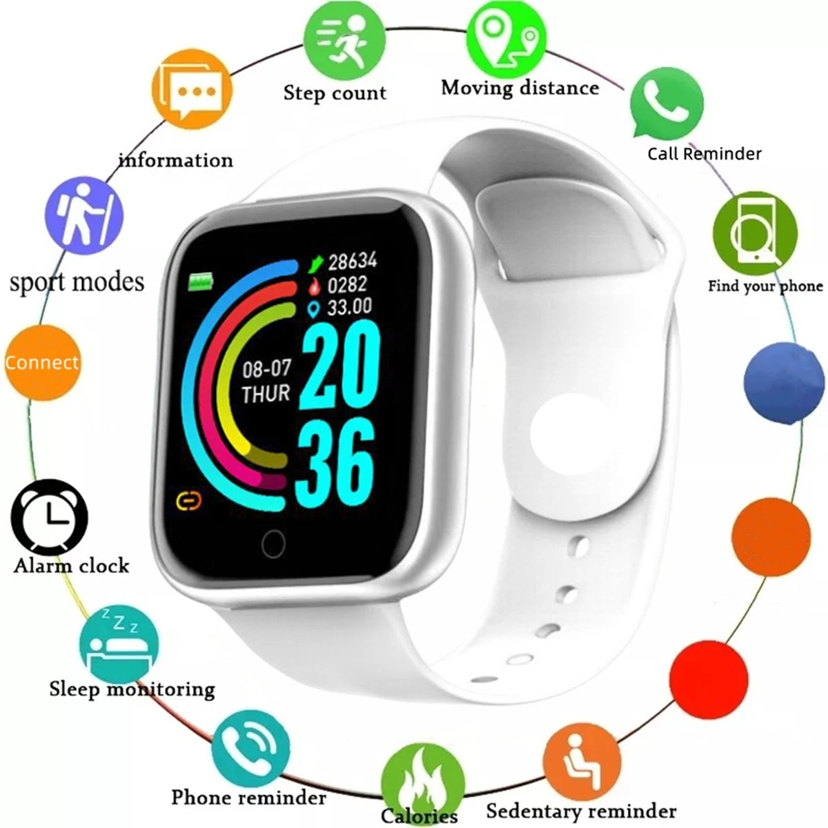 Smartwatch Y68 116Plus Fitness Tracker Android iOS