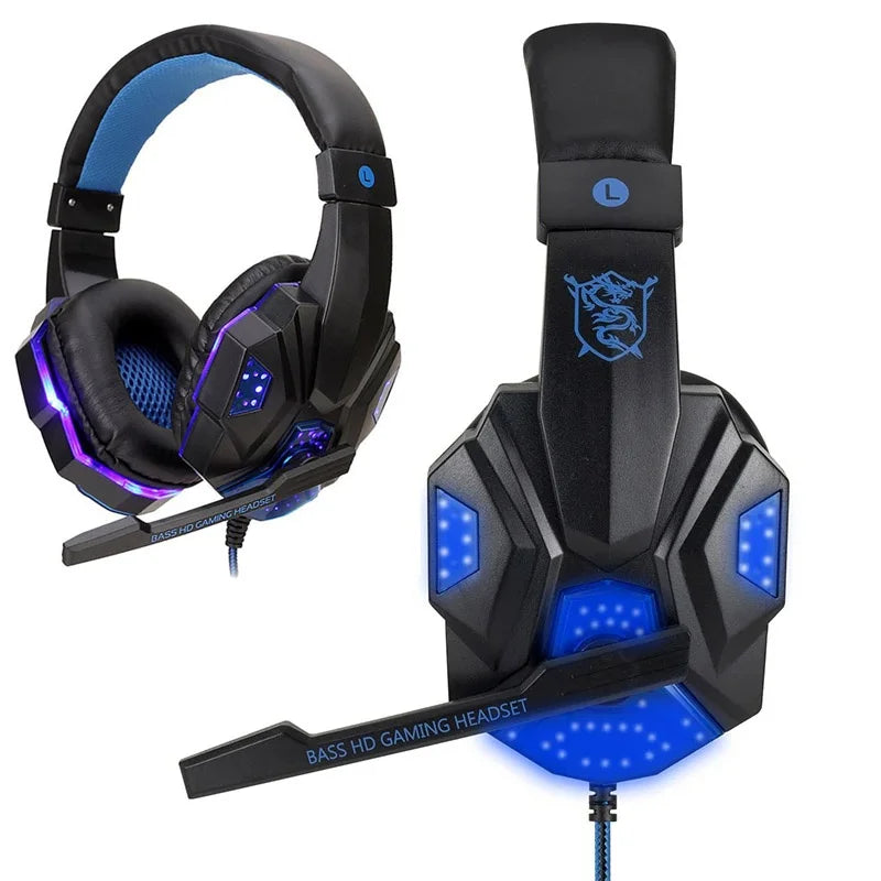 Fone de Ouvido Gamer Com Fio 3.5mm Headset Gamer Ajustável em 120° Com Microfone de Cancelamento de Ruído Para PS4 5/Smartphone/Computador