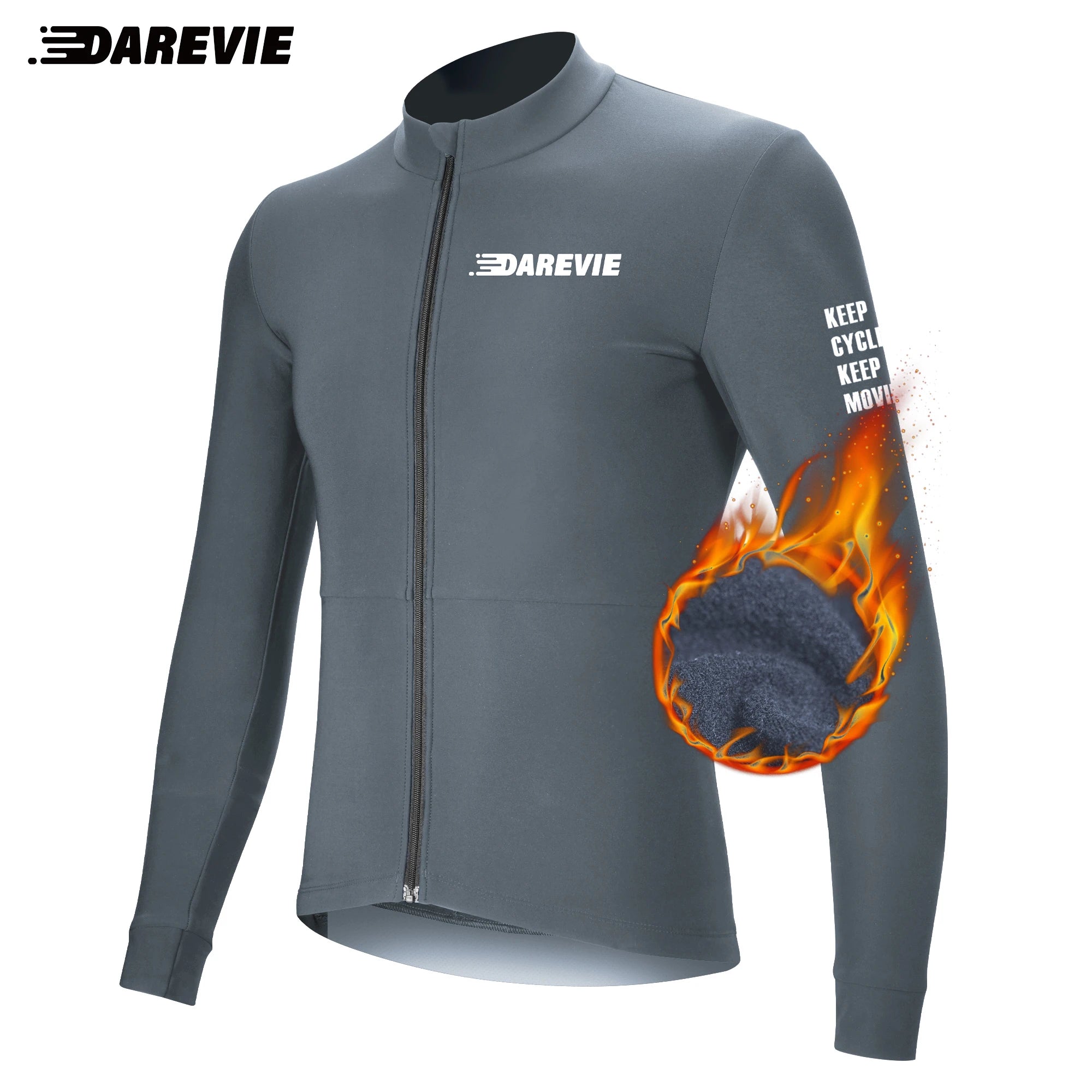 Camisa Ciclismo Inverno DAREVIE — Térmica Fleece Manga Longa