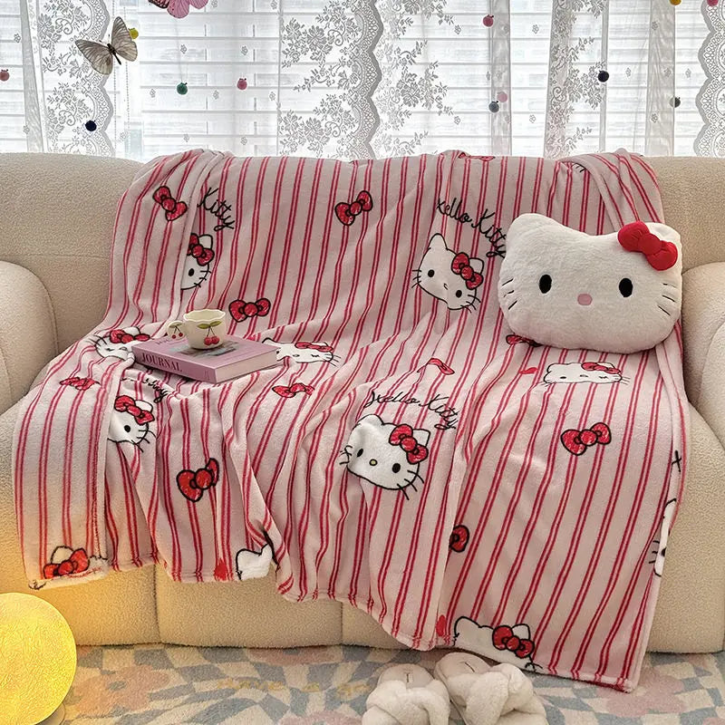 Kawaii Cute Cinnamoroll blanket Throw Furry Winter Blankets for Adults Bedding Home Interior Fluffy Plaid Sofa Knee