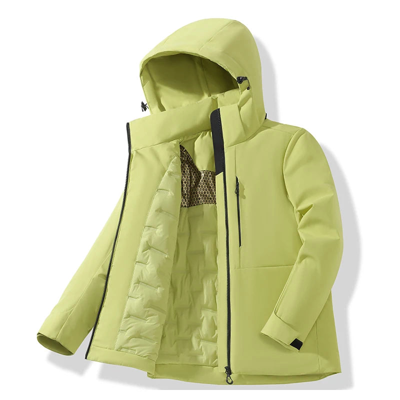Jnln Jaquetas de Fleece Impermeáveis Unissex Inverno Corta-Vento Térmico Quebra-Vento Masculino Feminino Caminhada Acampamento Esqui Escalada Capa de Chuva