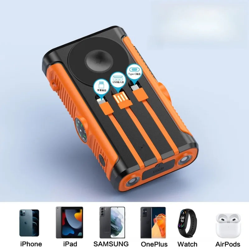 Solar Power Bank 20000mAh 22.5W Magnetic Wireless Cable Camping
