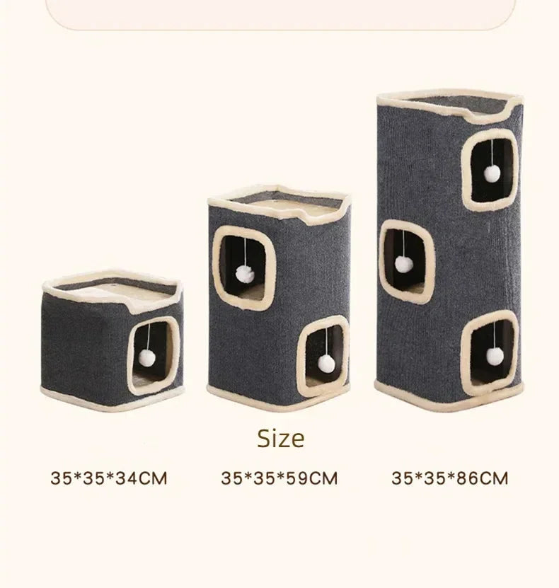 Indoor Cat Bed Cat Cave Bed Winter Warm Cute Cat Condo Hideaway Hut Modern Furniture for Multi Pets Washable
