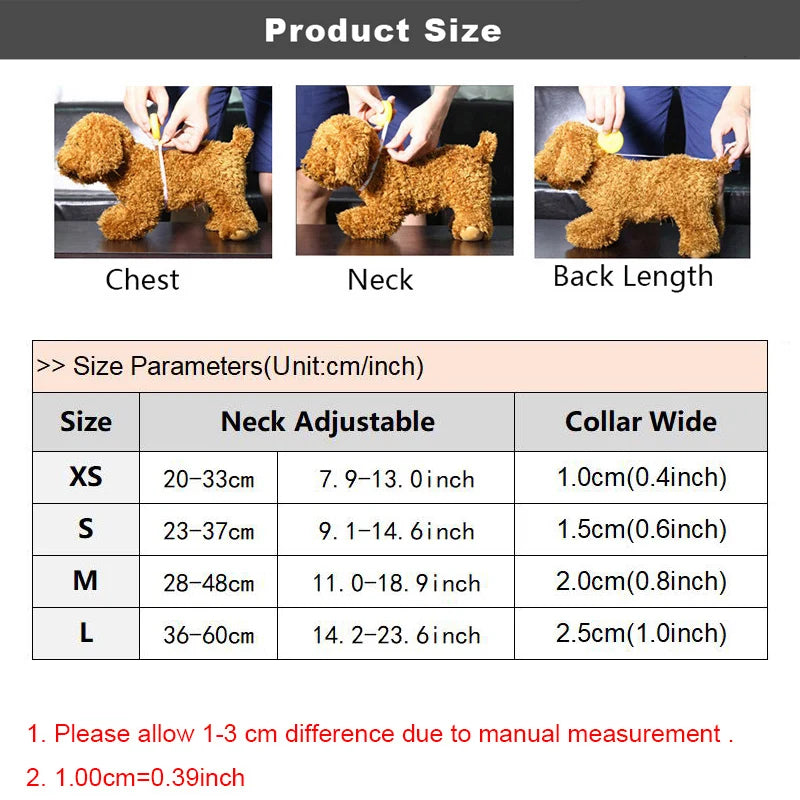 Coleira de Nylon para Cães com Fivela Resistente, Coleira para Animais de Estimação Pequenos e Médios, Chihuahua, Cores Vermelho, Preto, Azul, Roxo 20