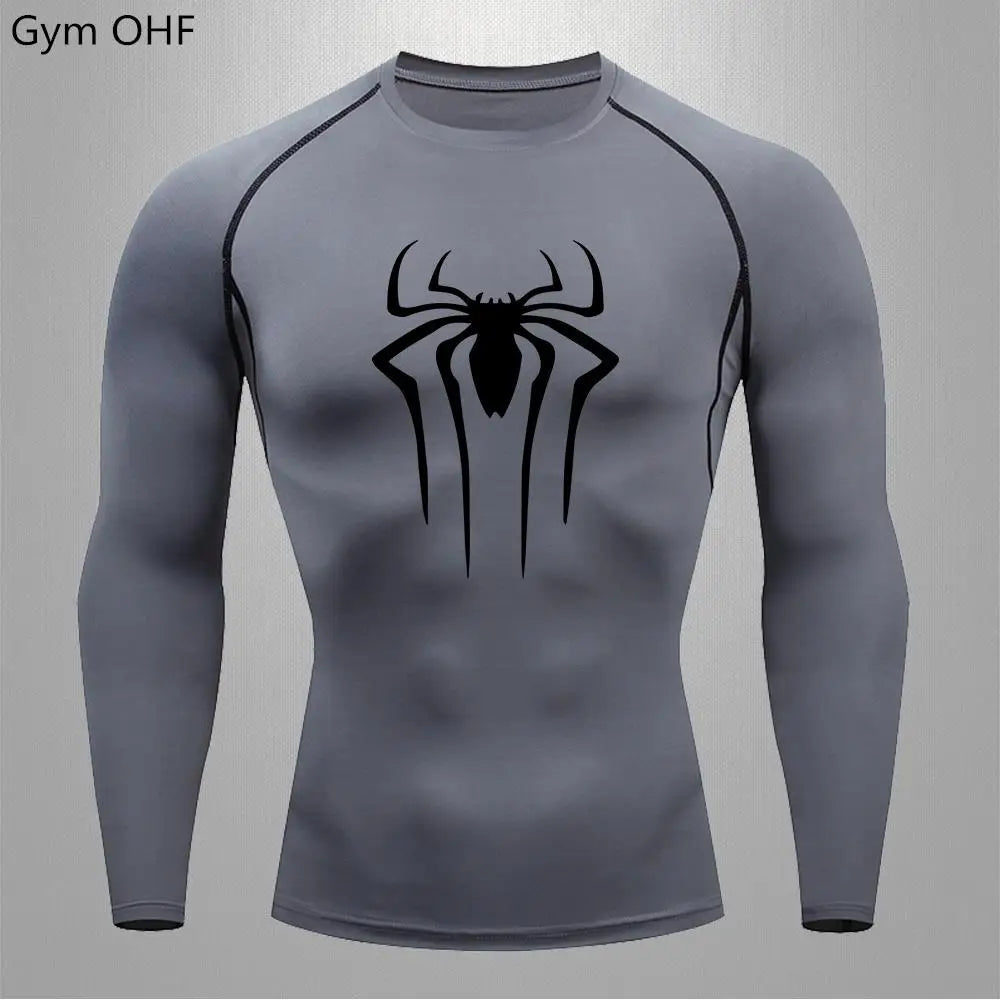 Camiseta Compressão Masculina Spider — Performance e Visual Único