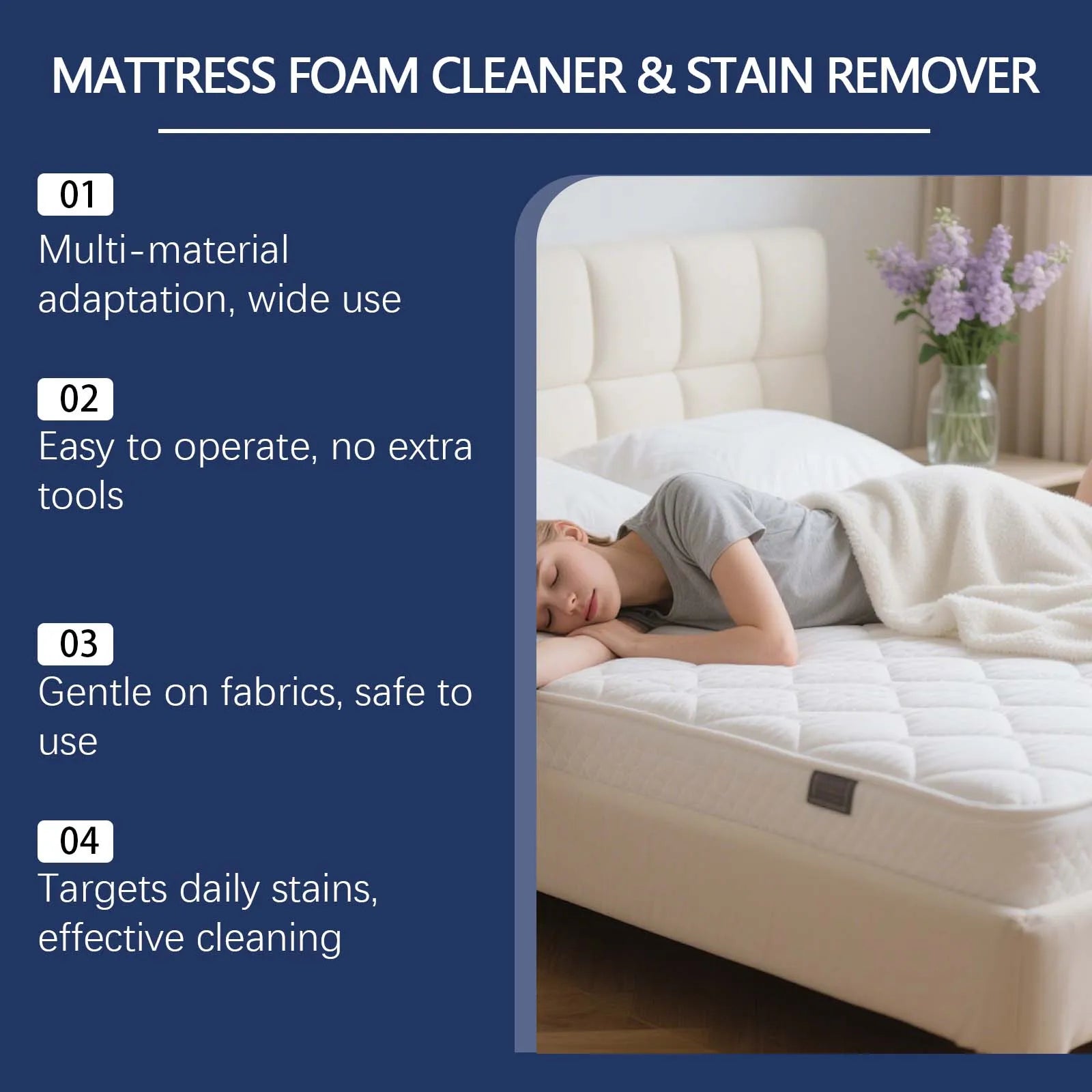 Mattress Cleaner 150Ml Household Deep Cleaning Solution For Mattresses & Carpets Removes Oil Stains And Dirt Revitalizes Fabrics