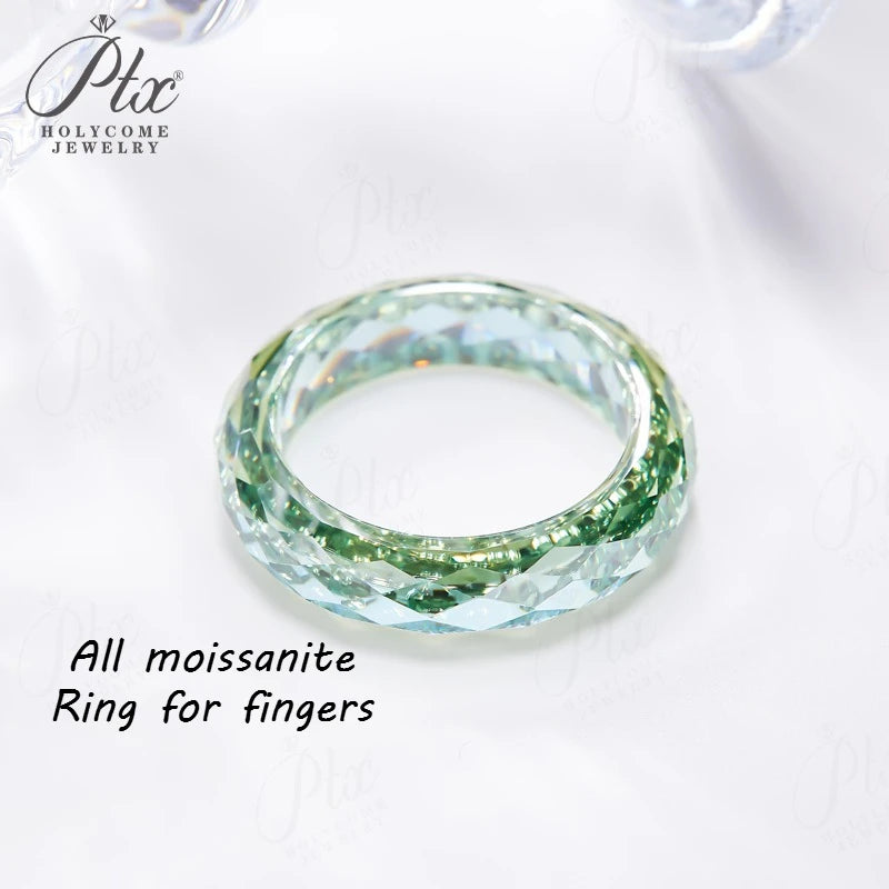 Anel 100% Diamante Moissanite Pedido de Casamento Aliança Aniversário Luxo Alta Qualidade para Homens e Mulheres Joia Rara