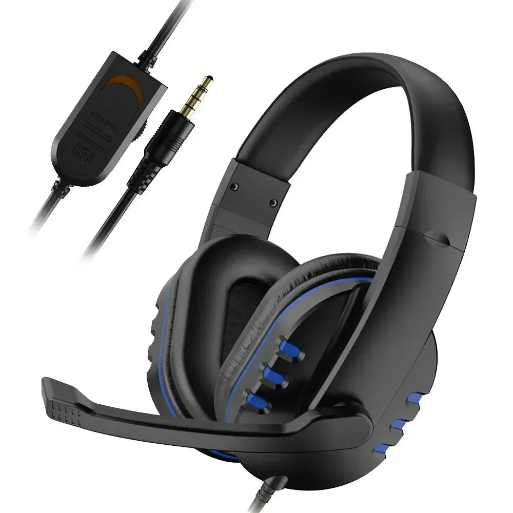 Fones de ouvido com fio 3,5 mm Headset gamer Fones de ouvido para PS4 PlayStation 4 Jogo PC Headset com microfone