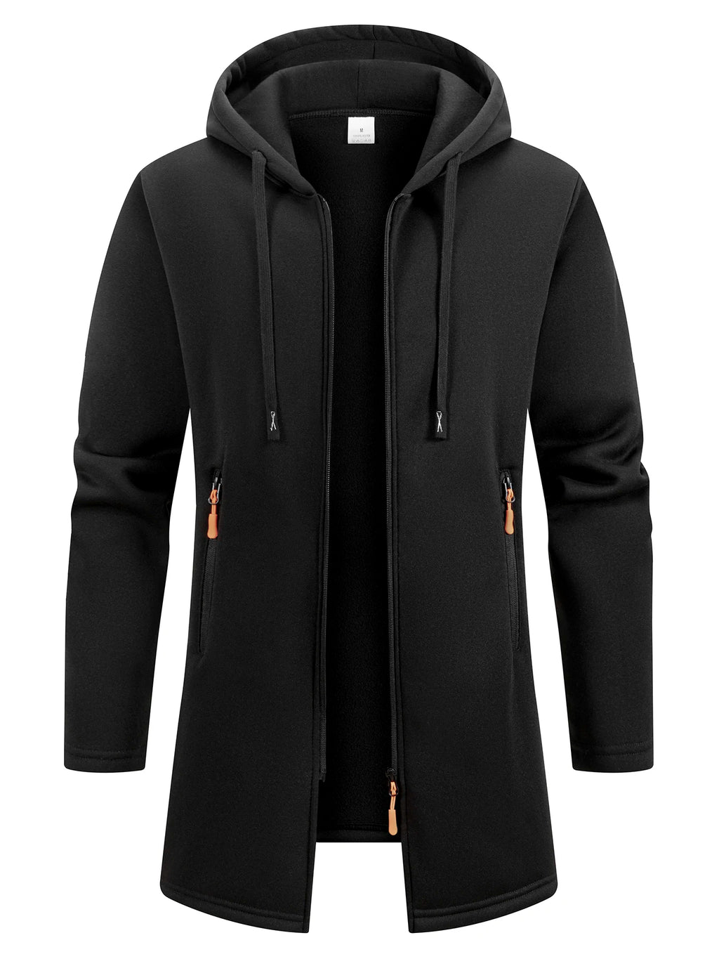 Moletons Masculinos Streetwear de Manga Longa com Zíper, Capuz, Tamanho Grande, Jaqueta Quente de Inverno, Casaco Esportivo, Fato de Treino Masculino