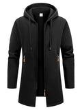 Moletons Masculinos Streetwear de Manga Longa com Zíper, Capuz, Tamanho Grande, Jaqueta Quente de Inverno, Casaco Esportivo, Fato de Treino Masculino