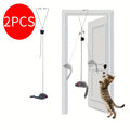 2 PCS Ajustável Hanging Brinquedo para Gato Interactive Mouse Toys...