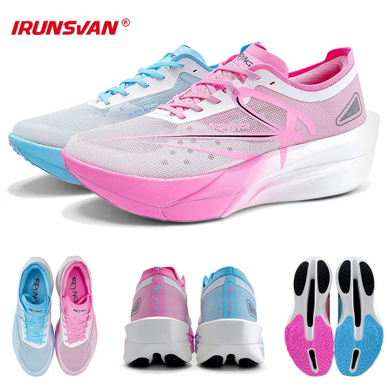 IRUNSVAN Tênis de Corrida Masculino Profissional Placa de Carbono Completa Maratona Amortecimento Leve PB Tênis de Treinamento Médio Longo Feminino 25126