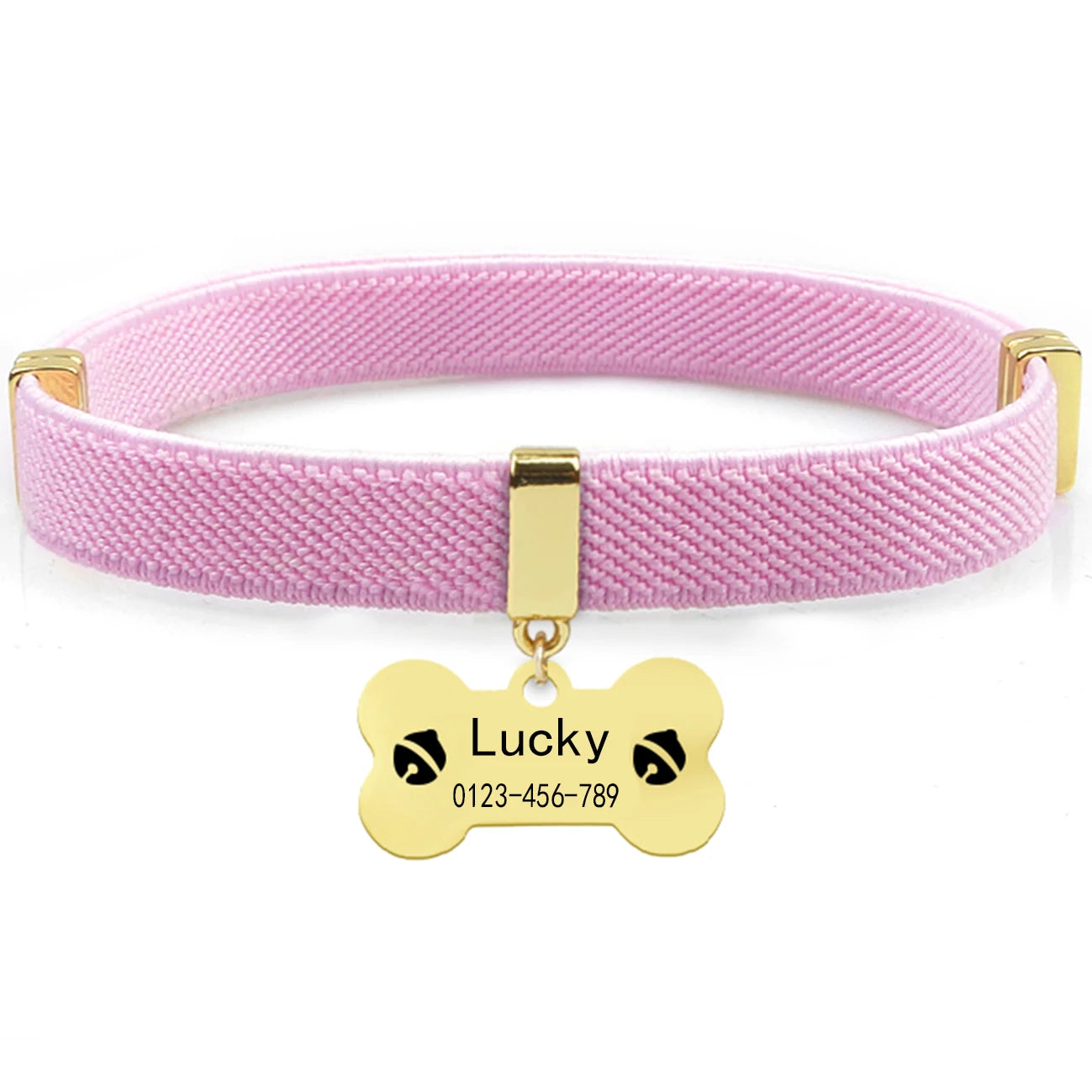 Coleira de Gato Personalizada com Placa de Identificação de Metal com AirTag Destacável para Gatinhos Coleiras Ajustáveis para Gatos, Filhotes e Cães