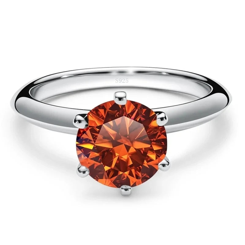 JoyceJelly 1/2/3/5ct Anéis de Moissanite Coloridos Femininos Com GRA Prata Esterlina 925 Joias de Luxo Atacado Preço Baixo