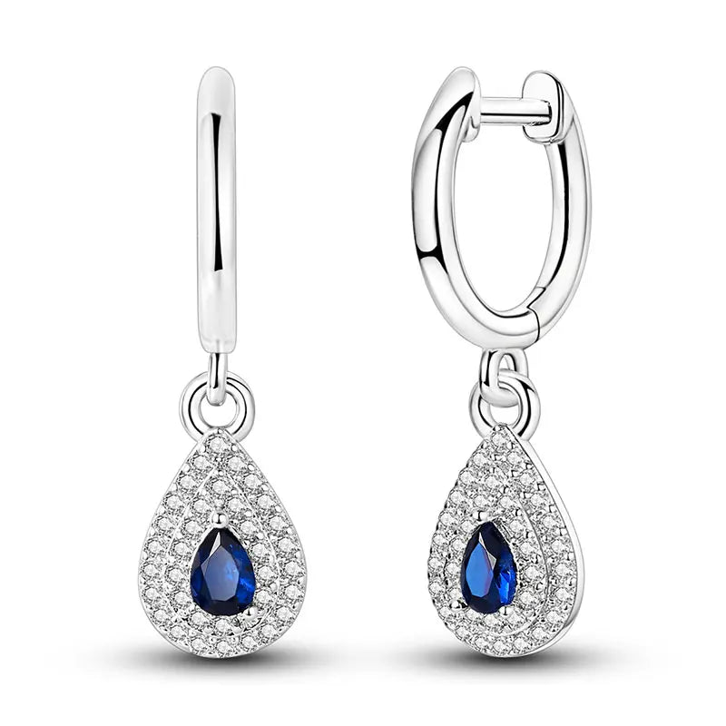 Orstarry 925 Sterling Silver Crystal Circular Eardrops Drop Earrings Women Earrings Charm Fashion Versatile Party Jewelry Gifts