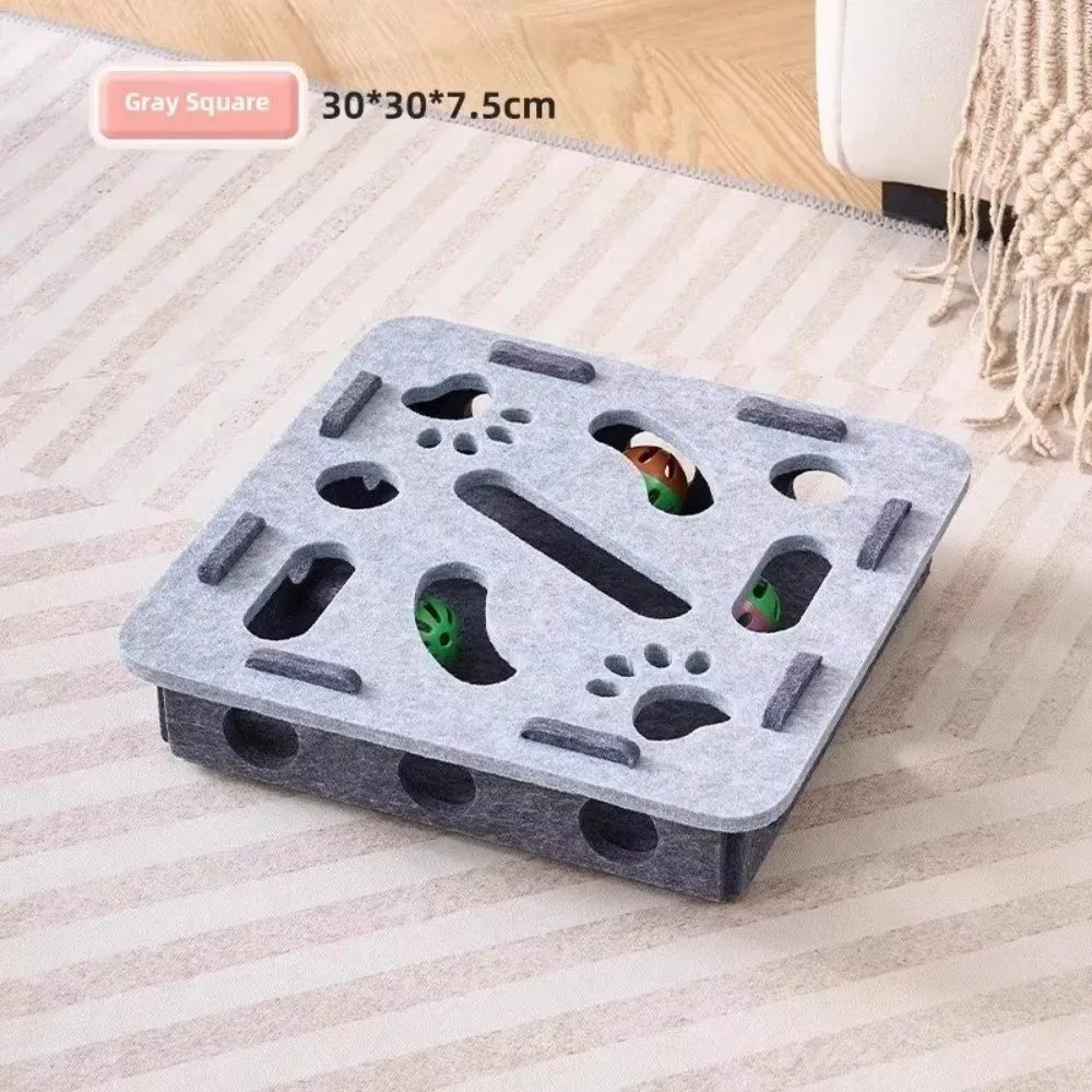 Arranhadores Para Gatos Internos, Brinquedo Quebra-Cabeça, Caixa de Feltro, Brinquedo de Exercício Para Gatos com Bola, Brinquedo Interativo Para Exercício Interno de Gatinhos