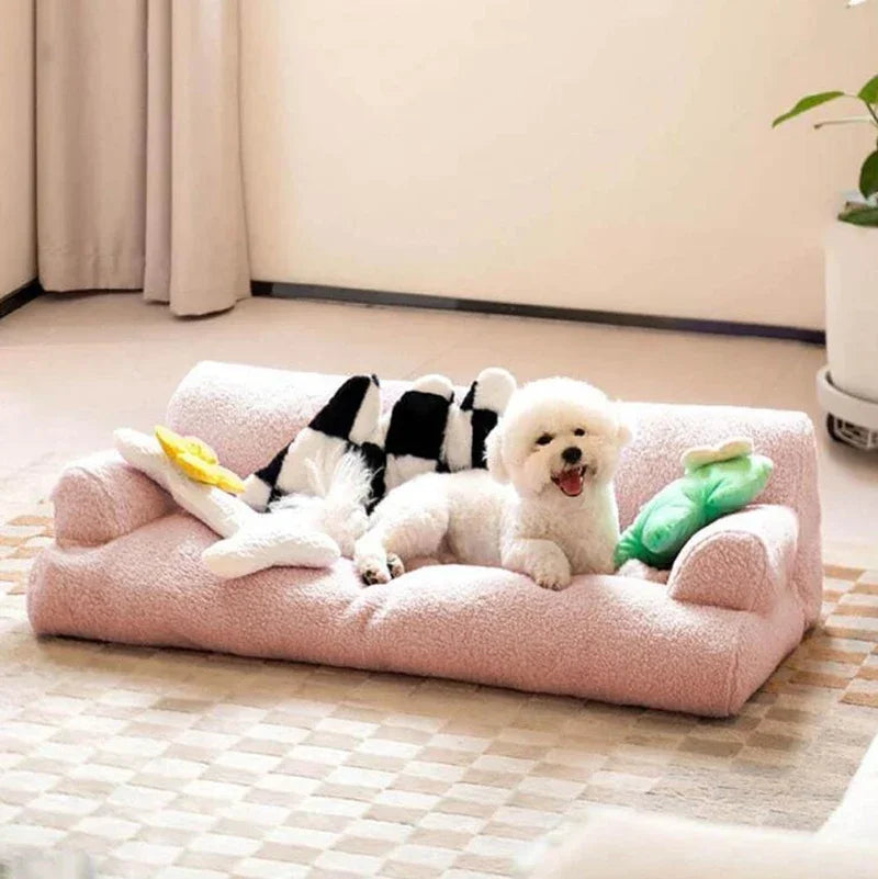Orthopedic Winter Plush Pet Sofa Comfortable Cushion Cat Bed Disassembled Dog Bed for Small to Medium Sized Cats And Dogs