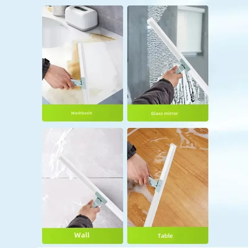 Brazil Magic Silicone Bathroom Floor Scraper Household Bathroom Cleaning Squeegee Plastic Handle Two-In-One Dry And Wet Use