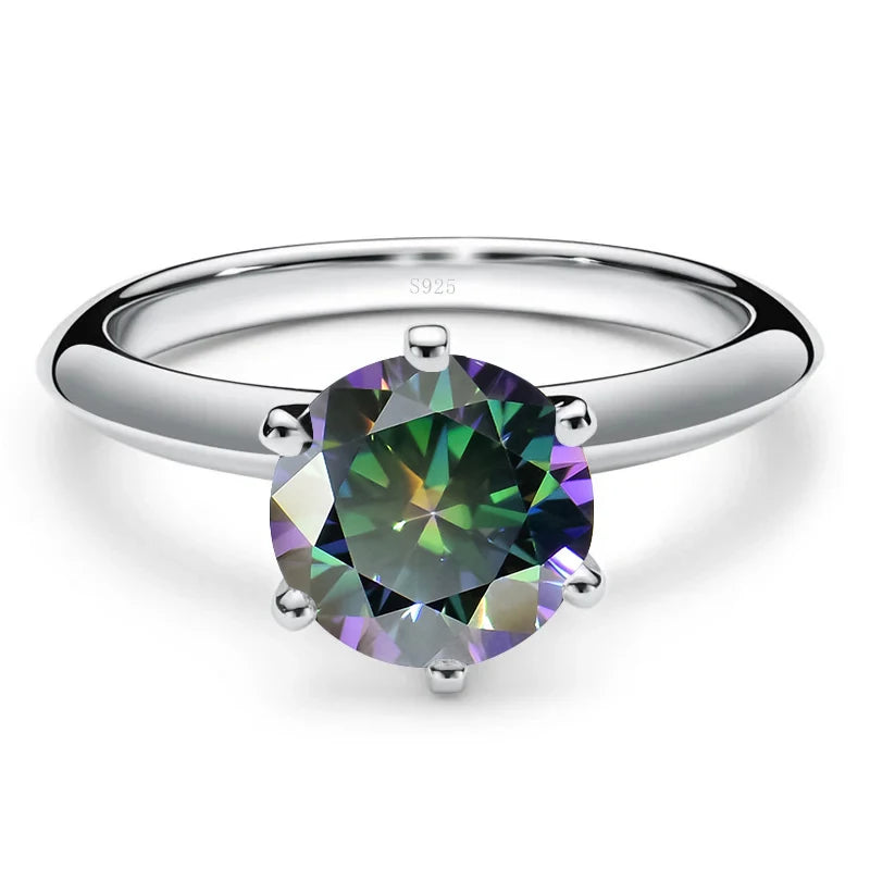 JoyceJelly 1/2/3/5ct Anéis de Moissanite Coloridos Femininos Com GRA Prata Esterlina 925 Joias de Luxo Atacado Preço Baixo