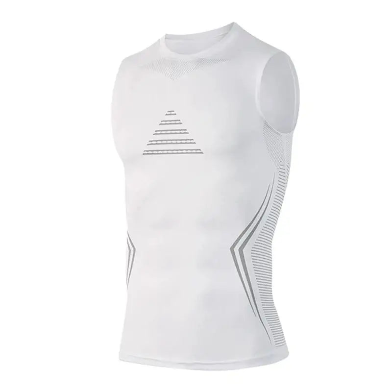 Camiseta Regata Masculina de Compressão Roupa de Ginástica Sem Mangas Dry Fit Estampada Esportiva Masculina Fitness Musculação Regata de Treino Musculosa
