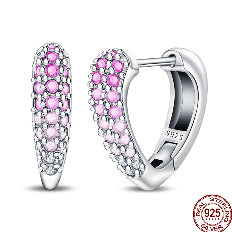 Earrings 925 Sterling Silver Colorful Shiny Zircon Earrings Temperament Charm Luxury Party Jewelry Gift Birthday Anniversary