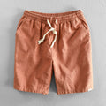 Shorts Masculino Verão Algodão Linho Japão Cor Lisa Praia Férias Casa Masculina Simples Casual Slim Fit Harajuku Macio Fino