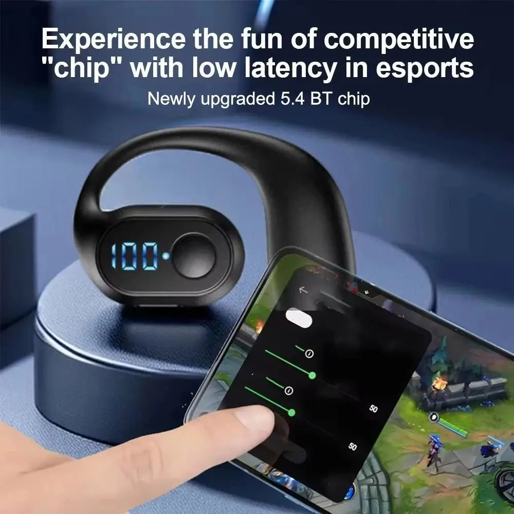 Fones de ouvido sem fio intra-auriculares Bluetooth 5.3 Mini viva-voz à prova d'água Fone de ouvido esportivo Fone de ouvido único OWS Fone de ouvido de música HiFi