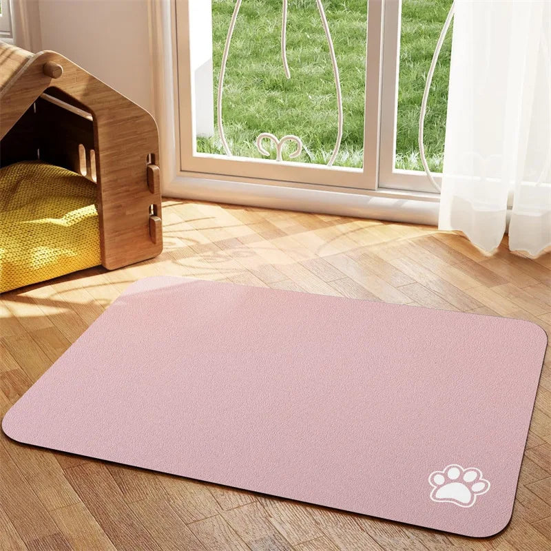 Tapete de Alimentação para Pets Absorvente para Cães e Gatos para Comida e Água Fácil de Limpar Jogo Americano para Pets Tapete para Cães de Secagem Rápida para Bebedores Bagunceiros