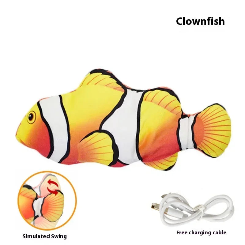 Brinquedo Interativo USB Recarregável Elétrico com Peixe Que Mexe para Gatos, Simulação de Peixe Saltitante, Brinquedo Divertido para Gatinhos e Animais de Estimação