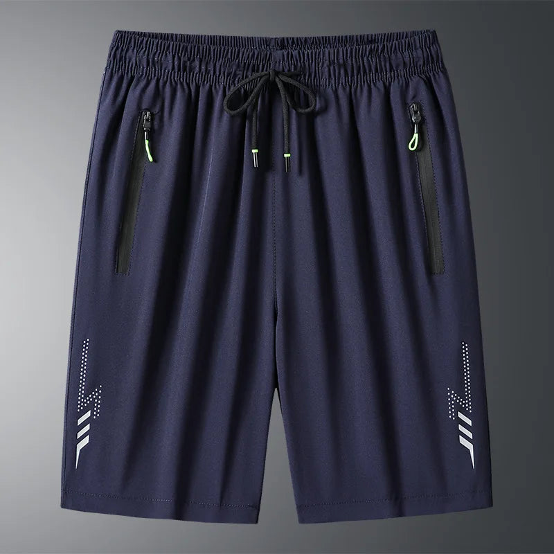 Summer Classic Joggers Men's Shorts Gym Fitness Quick Dry Running Sports Board Shorts New Summer Casual Bottom Zipper Pockets