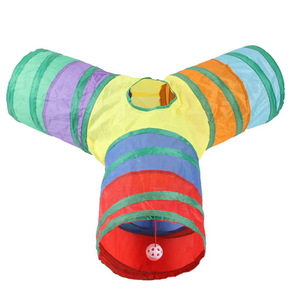 Túnel Dobrável para Gatos Brinquedo Interativo para Gatos e Filhotes Treinamento Divertido para Gatinhos Entediados Brinquedo de Túnel para Cães, Gatos e Coelhos