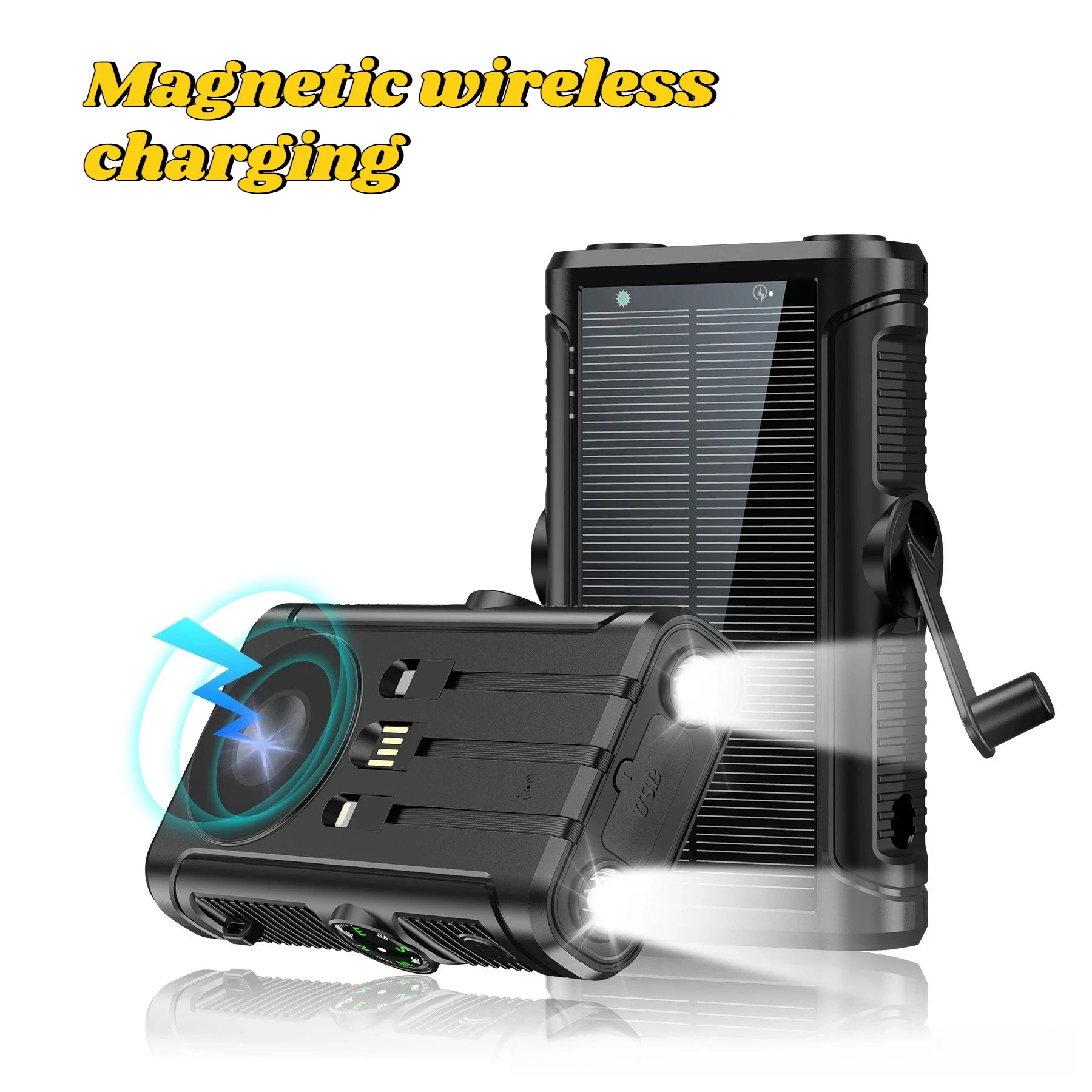 Solar Power Bank 20000mAh 22.5W Magnetic Wireless Cable Camping