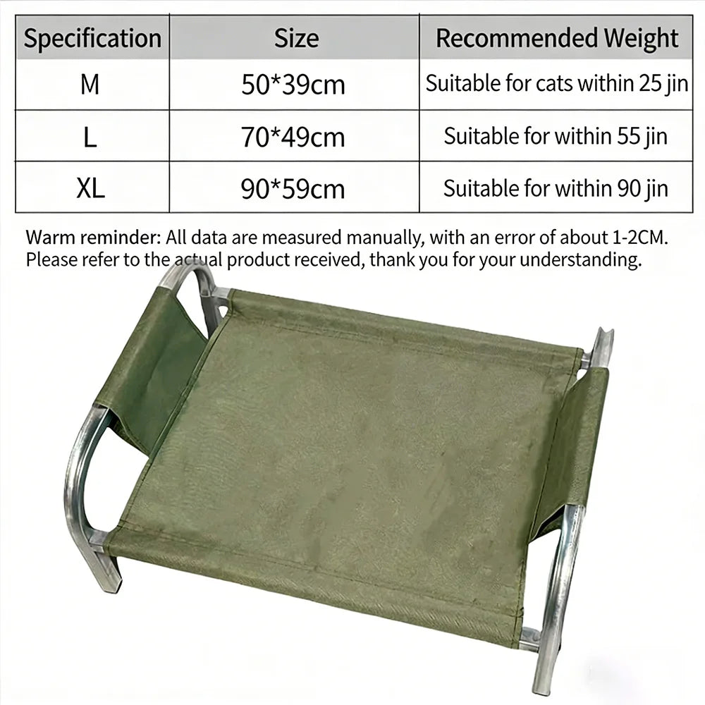 Elevated Cooling Dog Bed for Summer Moisture Proof Detachable Washable Pet Cot Heavy Duty Padded Dog Mattress Easy Assembly
