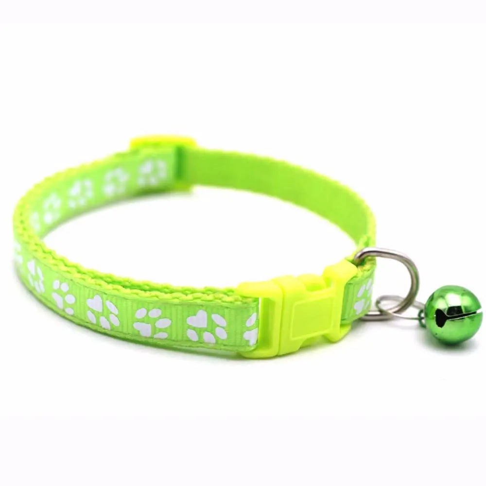 Small Lovely With Bell Easy Wear Cat Paw Print Pet Collar Pet Supplies Cat Necklace Grooming Accessories