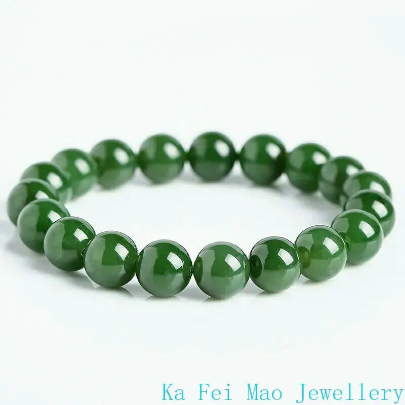 Natural Hotan Jade Jasper Elastic Bracelet Charm Luxury Boutique Jewelry Couple Bracelet for Men and Women Holiday Gift