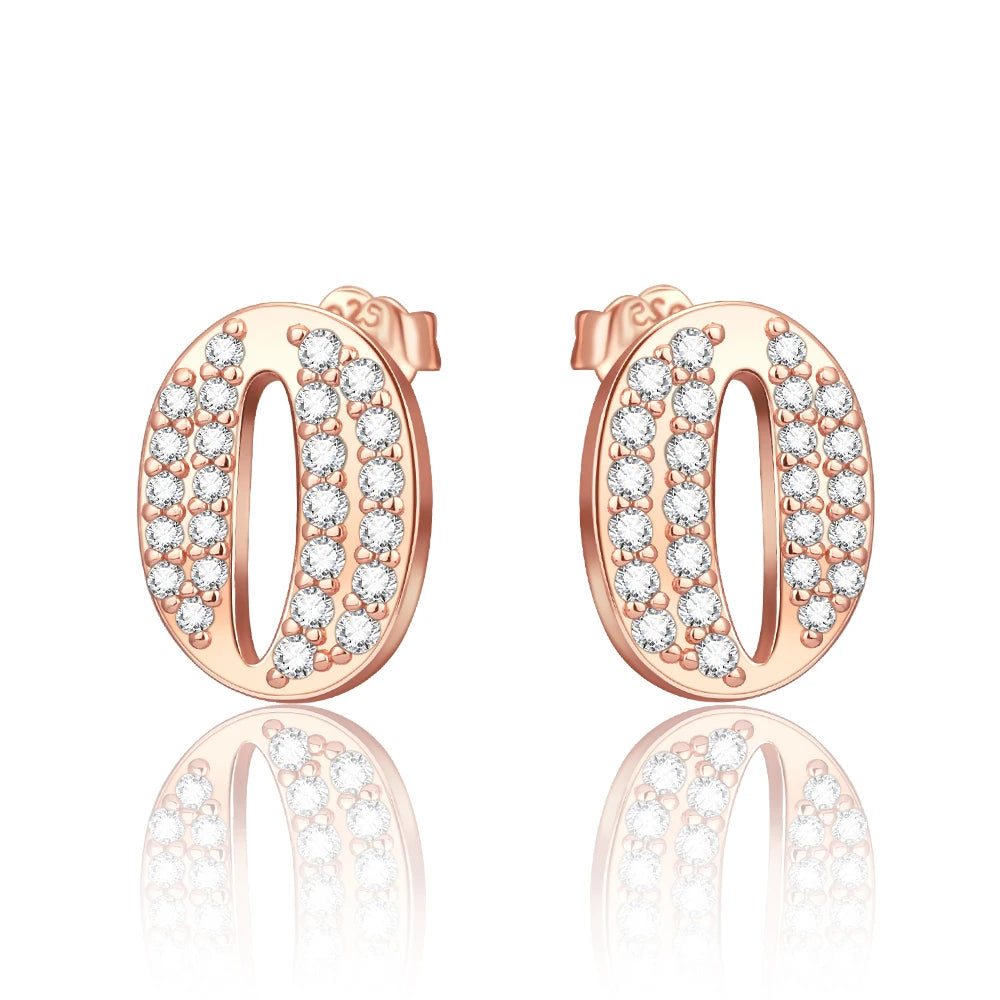 Rose Gold Series 925 Sterling Silver Flamingo Giraffe Star and Moon Flower Earrings Elegant Party Jewelry Gifts