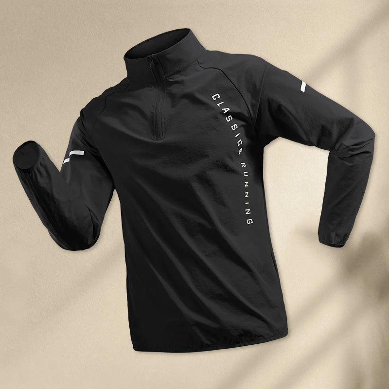 Camisa masculina de manga longa para ciclismo esportivo de secagem rápida para treinamento atlético
