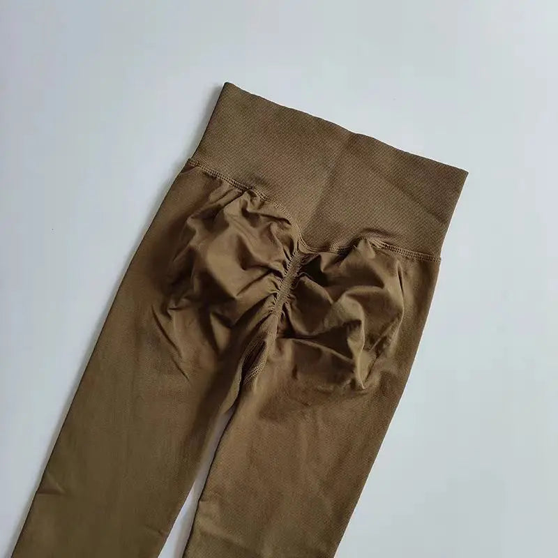 Legging Yoga Feminina Cintura Alta Sem Costura Push Up Legging Esportiva Fitness Corrida Levanta Bumbum Altamente Elástica Legging de Academia