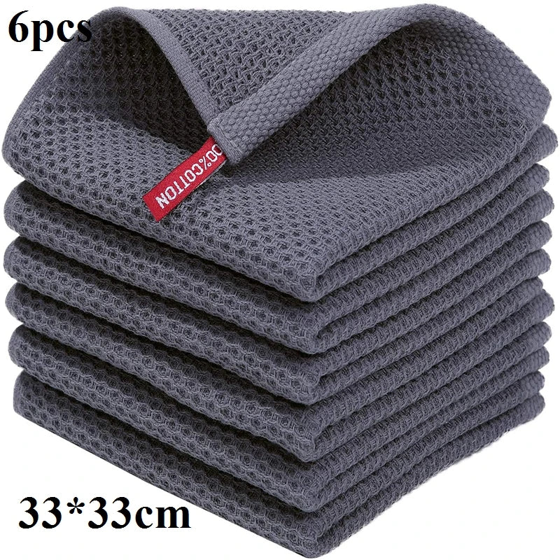 Homaxy 4/6Pcs Cotton Cozinha Towels Ultra Macio Dishcloth Magic...