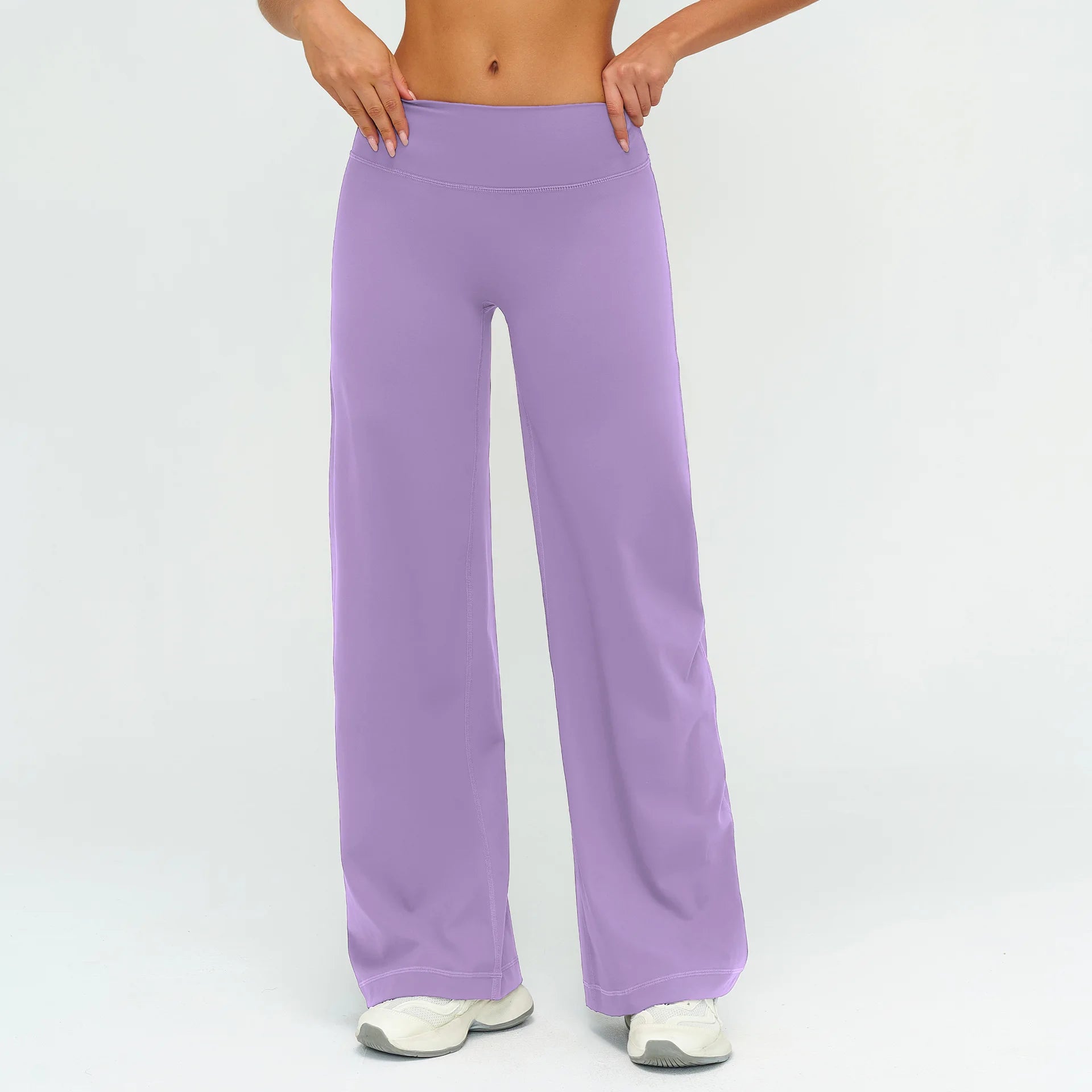 Yoga Pants Women Straight Leg Bottoms Women's Mid-Waist Fitness Pants Gym Leggings Naked Feel Pilates Running Sports Trousers