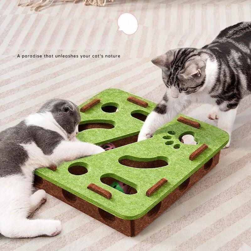 Brinquedo de Quebra-Cabeça para Gatos, Caixa de Feltro para Quebra-Cabeça, Brinquedo para Exercitar Gatos com Bolinha, Esporte Interno, Entretenimento, Brinquedos de Caça para Gatos Internos