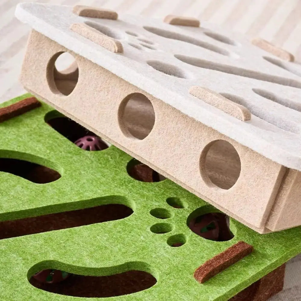 Arranhadores Para Gatos Internos, Brinquedo Quebra-Cabeça, Caixa de Feltro, Brinquedo de Exercício Para Gatos com Bola, Brinquedo Interativo Para Exercício Interno de Gatinhos