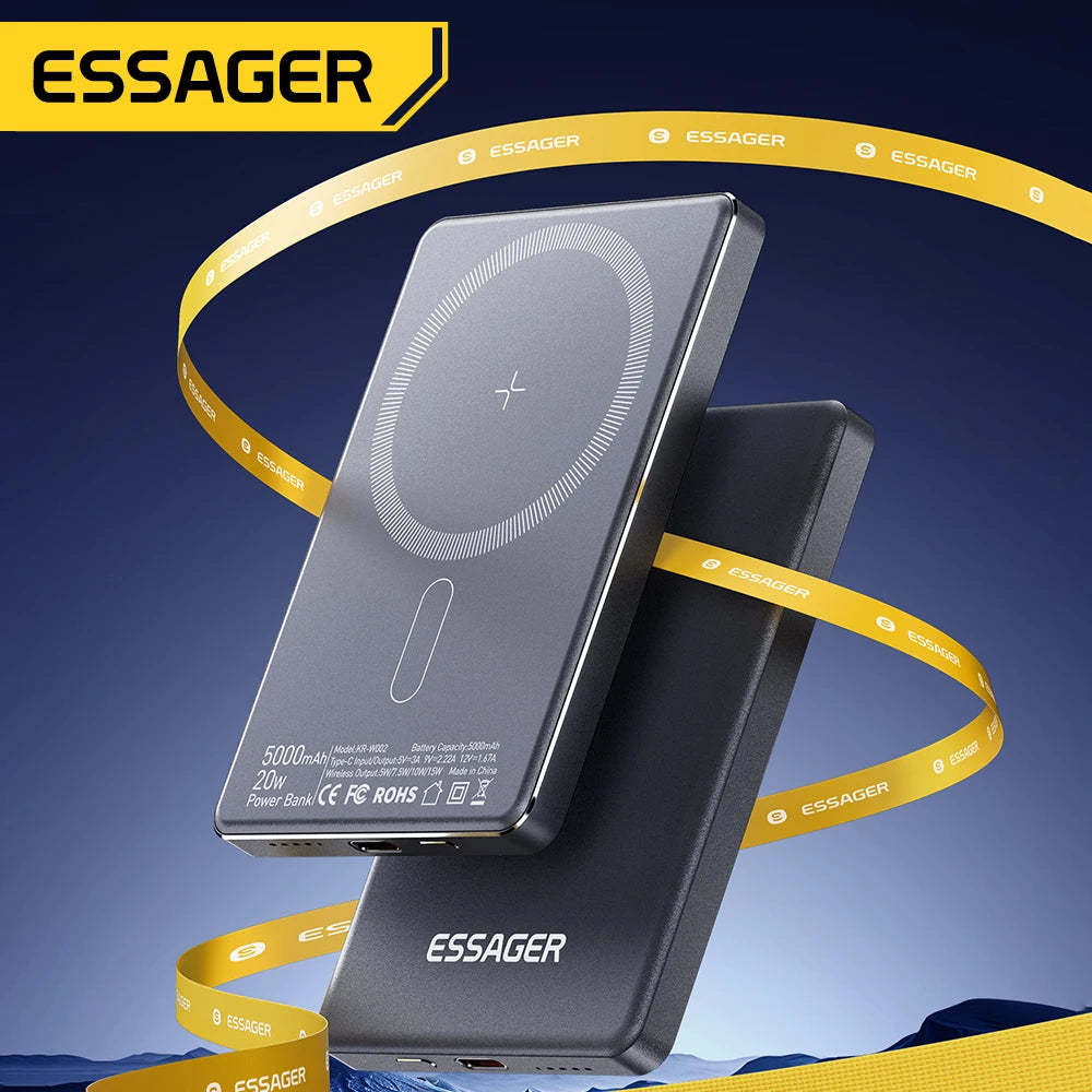 Carregador Magnético 5000 mAh Android iOS