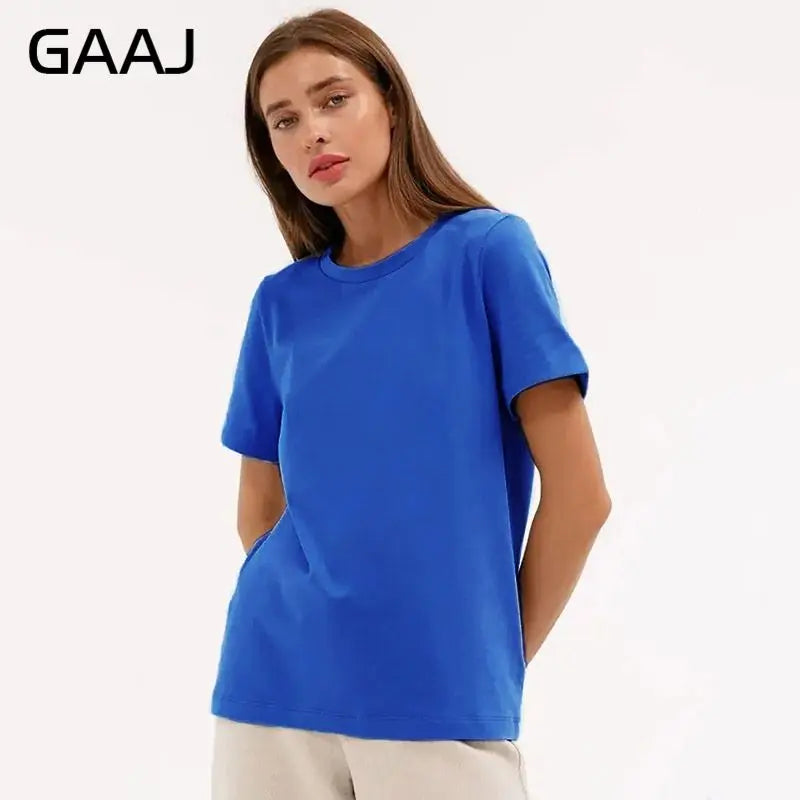 Camiseta Feminina 3XG 4XG 100 Algodão Oversized Casual Lisa Manga Curta Verão Top Básico de Rua Roupa de Qualidade - Rosa 4XG