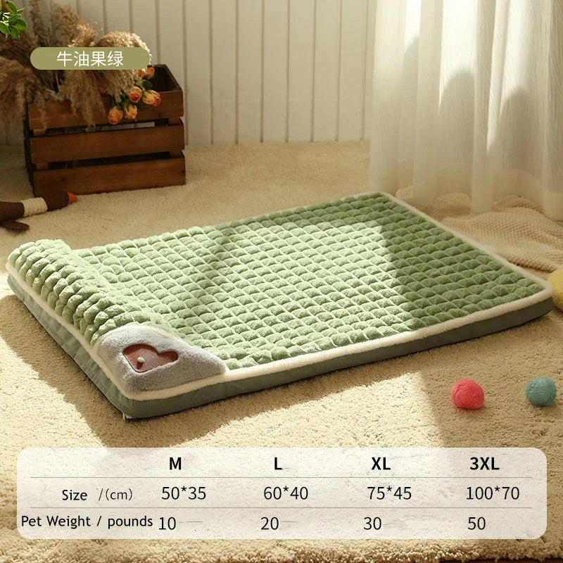 Camas Calmantes para Cães de Pequeno e Grande Porte Colchonete Luxuoso para Cães com Travesseiro Capa Removível Almofada de Espuma para Animais de Estimação Camas Macias para Dormir