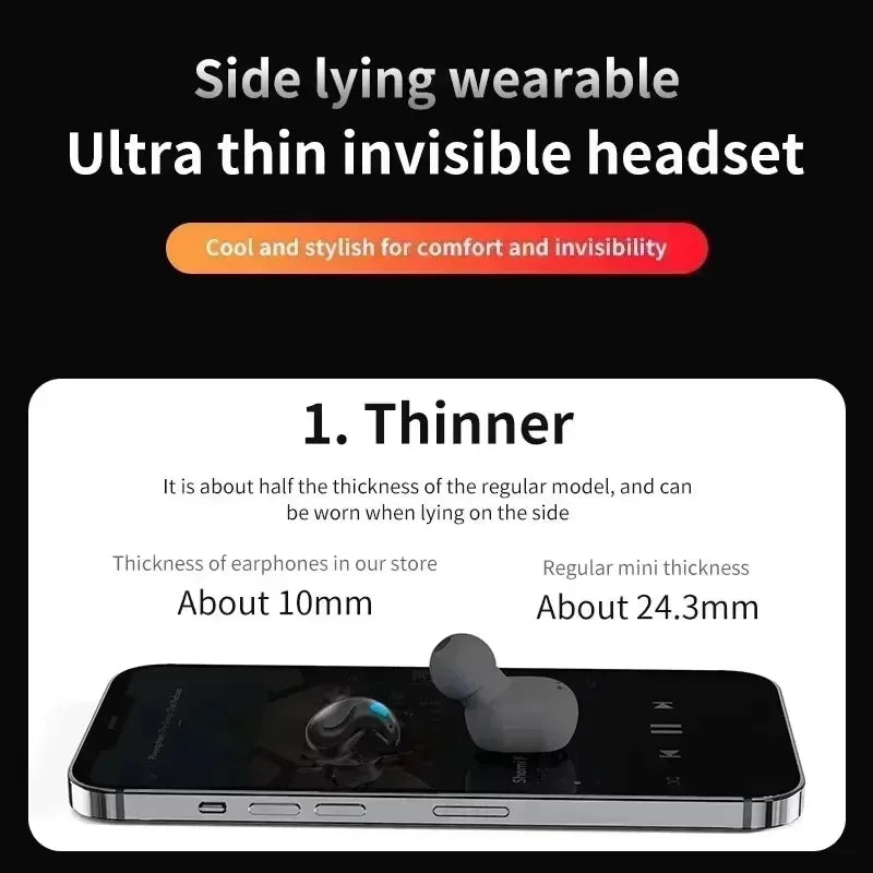 Fones de ouvido TWS sem fio Headphone Redução de Ruído Esporte Jogo Sono Fones Bluetooth para todos os smartphones