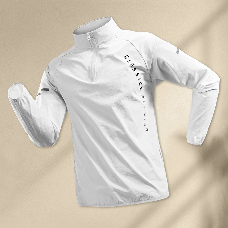 Camisa masculina de manga longa para ciclismo esportivo de secagem rápida para treinamento atlético