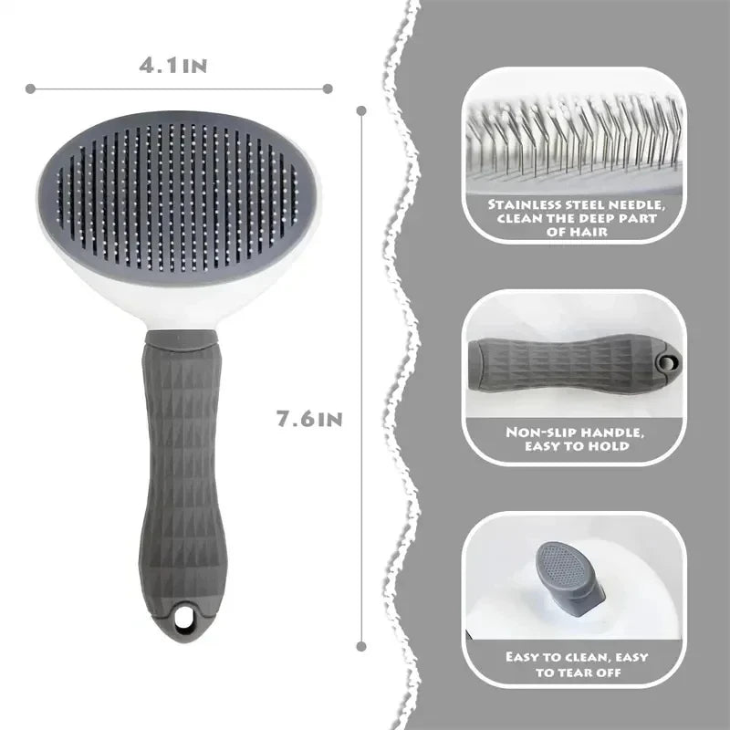 Escova de Pelo para Cães e Gatos Pente para Gatos Autolimpante Removedor de Pelo de Animais de Estimação Ferramentas de Tosa para Cães e Gatos Pente Desembaraçador Acessórios para Cães